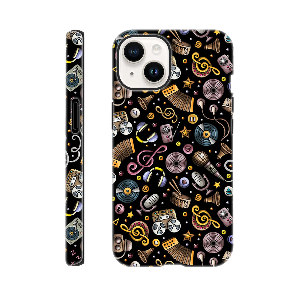 Retro Music Mix - Apple iPhone Tough case iPhone 14 iPhone Tough Case Globally Fulfilled Music