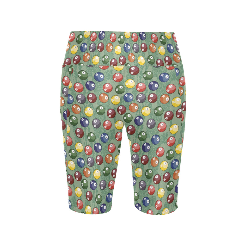 Pool Balls - Women's Bike Shorts With Side Pockets Women's Bike Shorts Games Printed Offshore