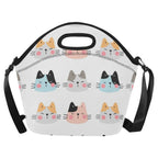 Cat Faces - Neoprene Lunch Bag One Size Neoprene Lunch Bag Printed Offshore