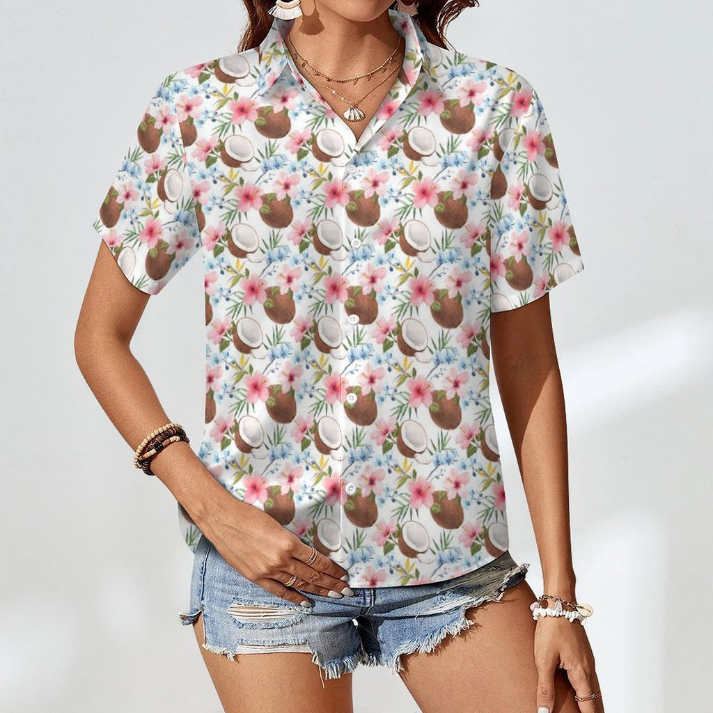 Coconuts Women's Collared Pocketless Short Sleeve Shirt