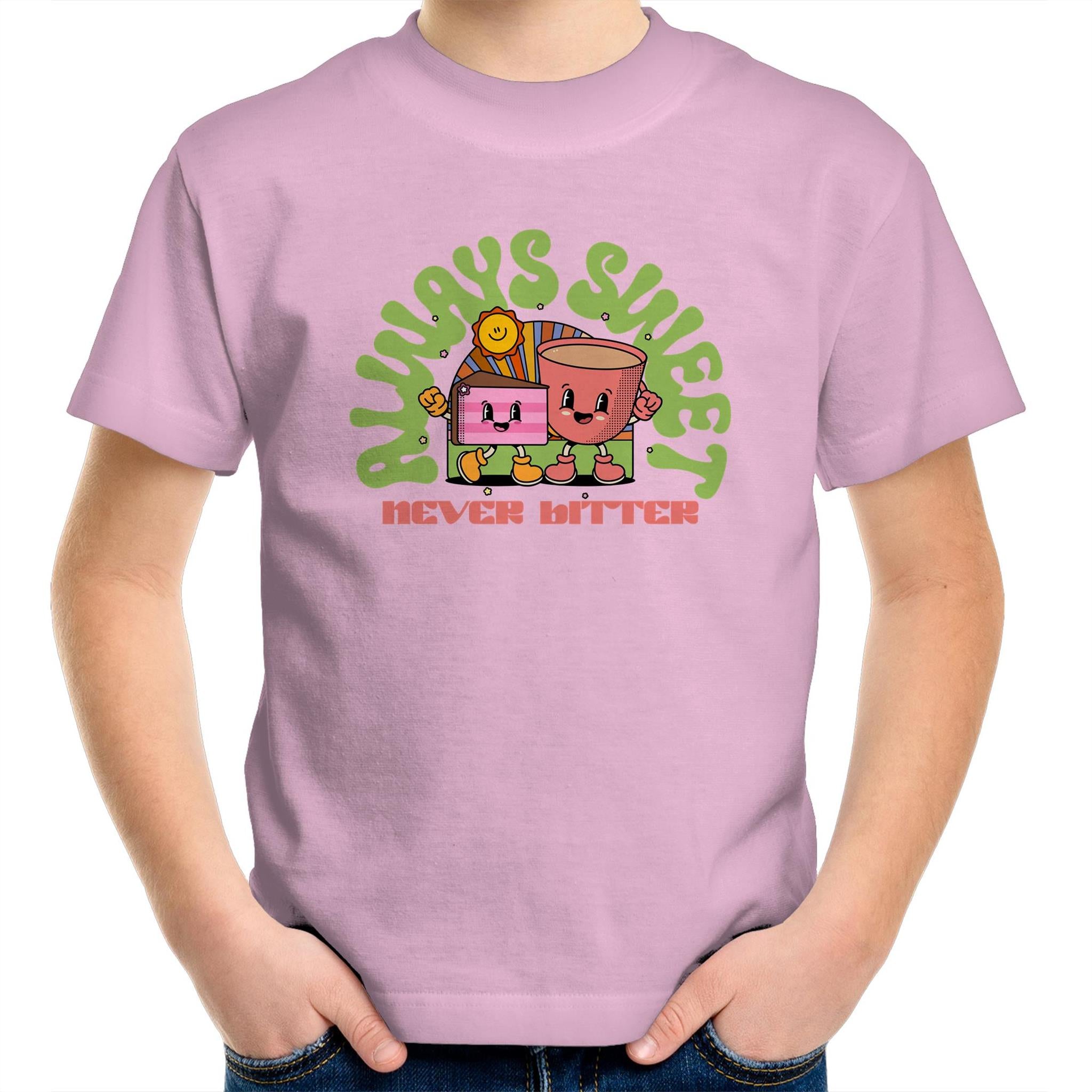 Always Sweet, Never Bitter - Kids Youth T-Shirt Pink Kids Youth T-shirt Food Printed In Australia