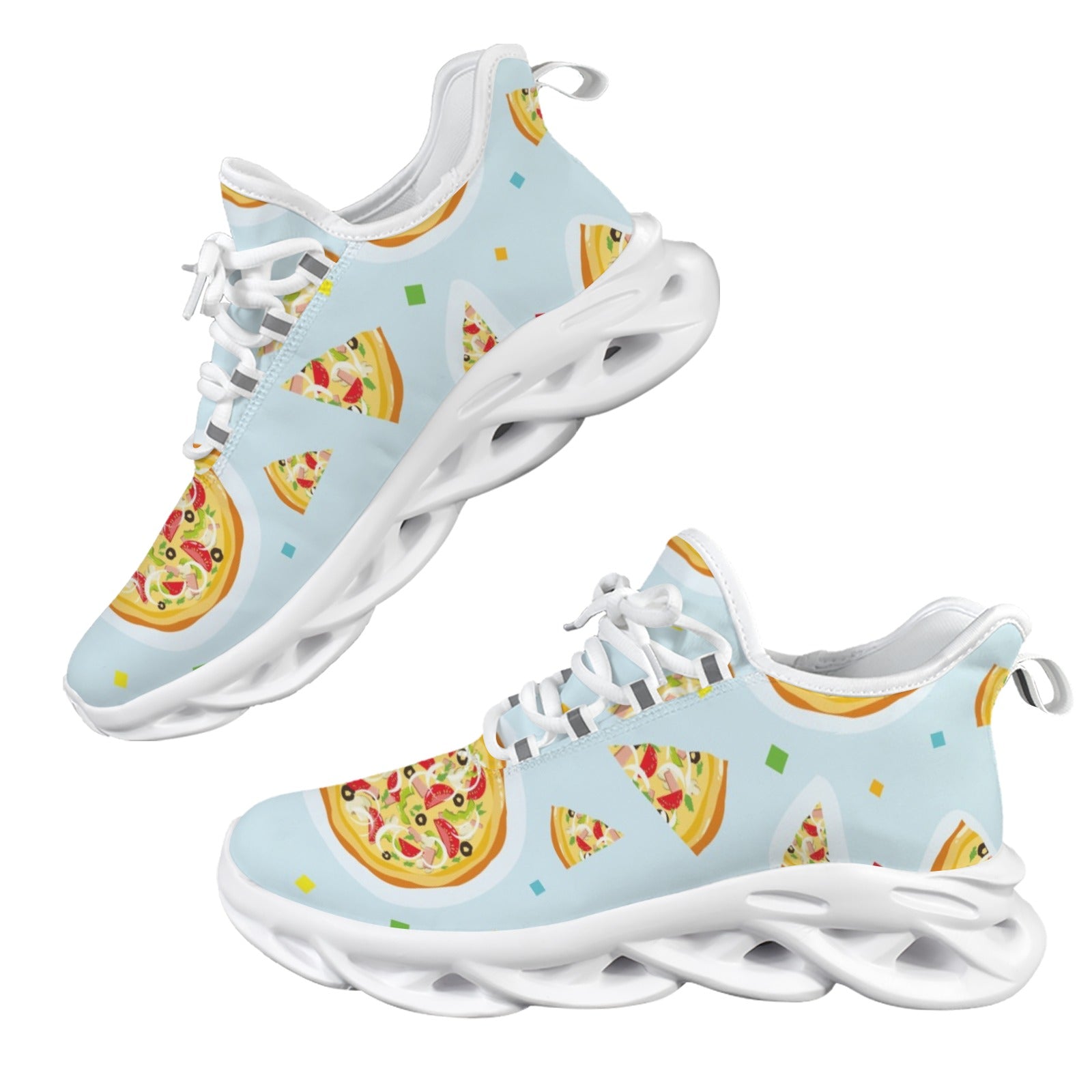 Pizzas On Blue Women's Twisted Sole Sneakers
