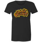 Hello Sunshine - Womens T-shirt Black Womens T-shirt Printed In Australia Summer