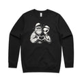 Alien Bigfoot Heart Hands AS Colour Stencil Crew Sweatshirt Unisex Black Sweatshirt Love Printed In Australia Sci Fi