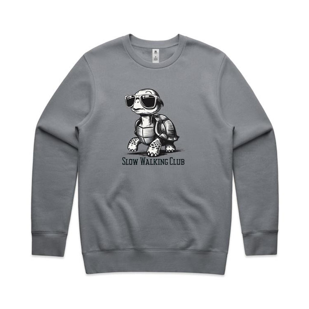 Slow Walking Club, Tortoise - AS Colour Stencil Crew Gravel Sweatshirt animal Fitness Printed In Australia