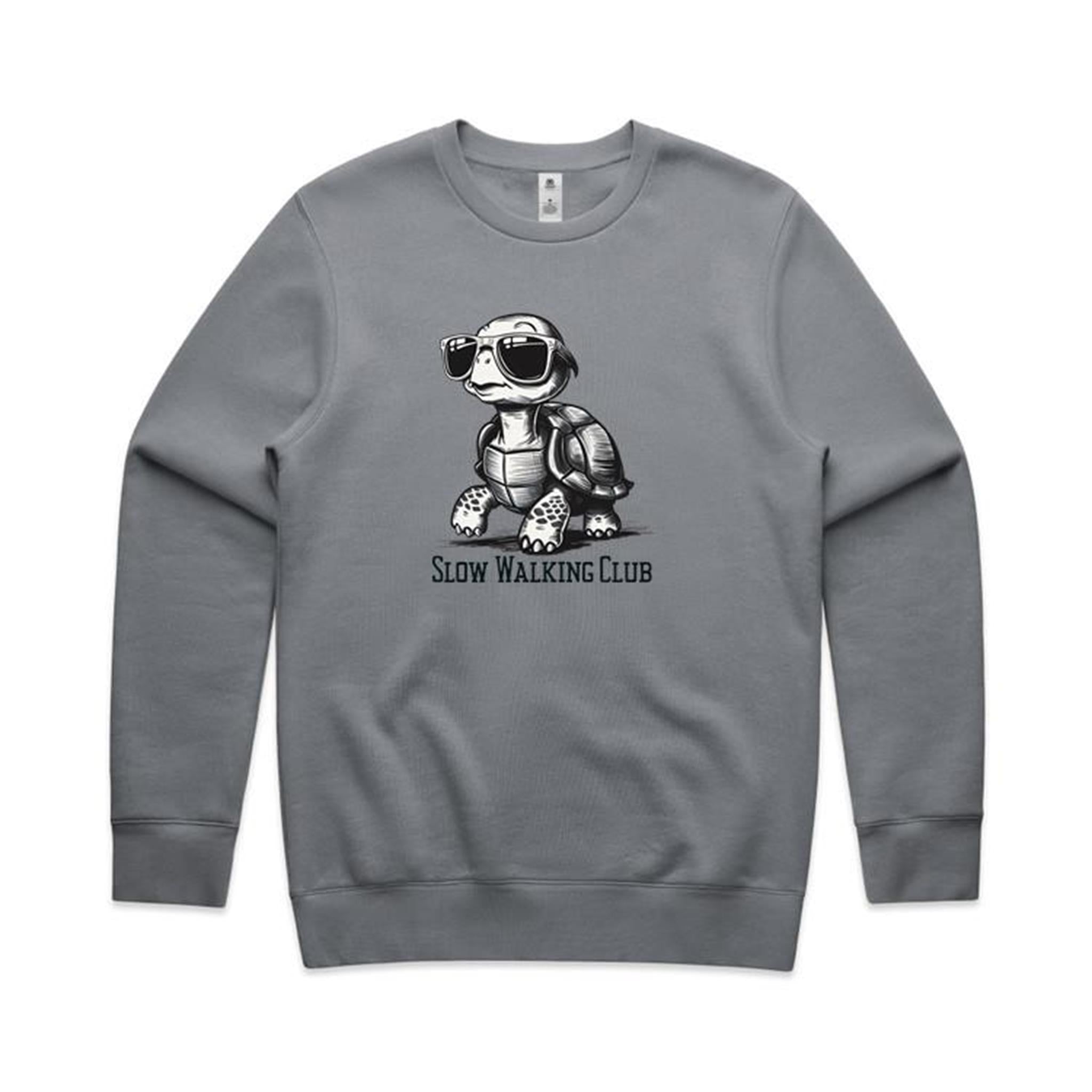 Slow Walking Club, Tortoise - AS Colour Stencil Crew Gravel Sweatshirt animal Fitness Printed In Australia