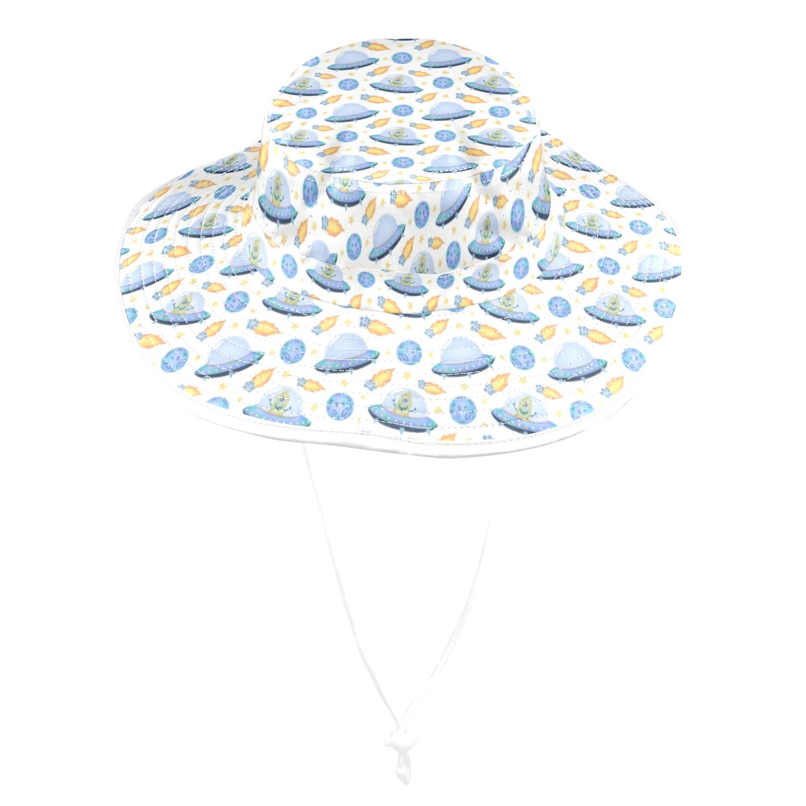 UFO's Wide Brim Bucket Hat Wide Brim Bucket Hat Printed Offshore Sci Fi
