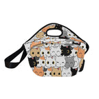 Cute Cartoon Cats - Neoprene Lunch Bag Neoprene Lunch Bag Printed Offshore