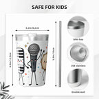 Cute Music Characters Small Stainless Steel Travel Mug Cup 12oz/350ml