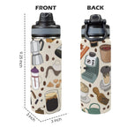 All The Coffee - Insulated Water Bottle with Dual-Use Lid (18oz) Insulated Water Bottle with Dual-Use Lid (18oz) Coffee Printed Offshore