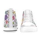 Hippy Butterfly And Flowers - Kids' High Top Canvas Shoes Kids High Top Canvas Shoes Printed Offshore Retro