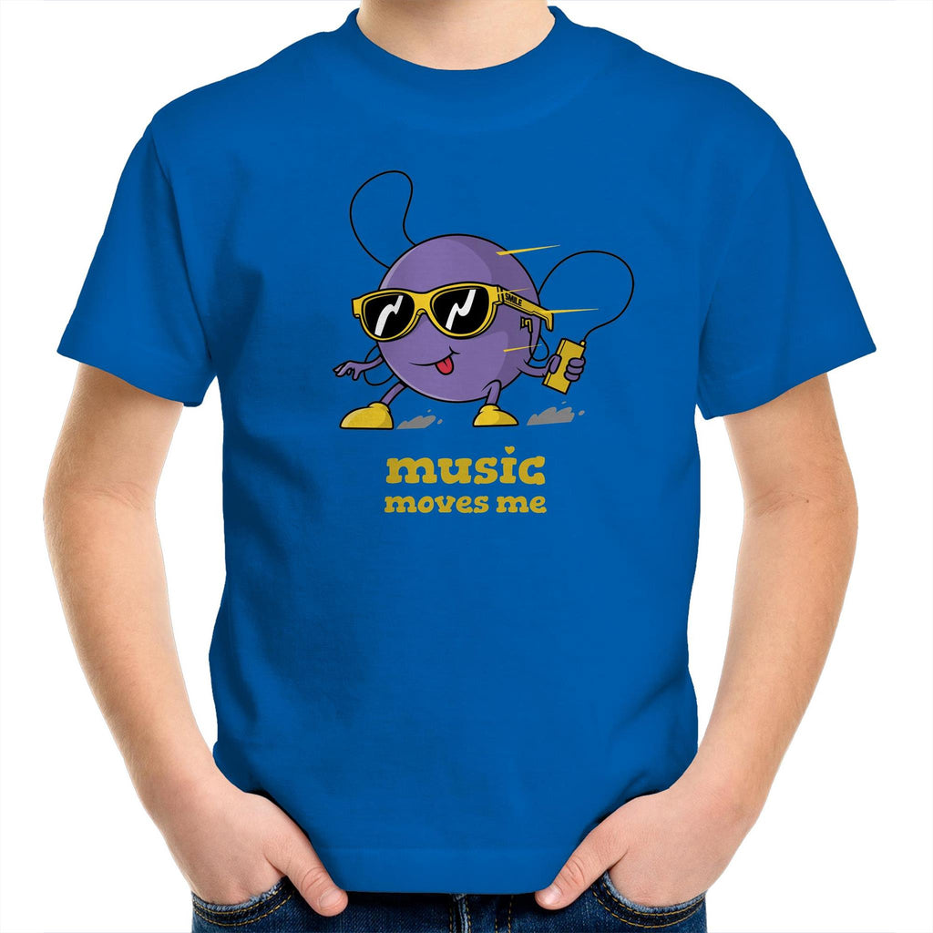 Music Moves Me - Kids Youth T-Shirt Bright Royal Kids Youth T-shirt Music Printed In Australia
