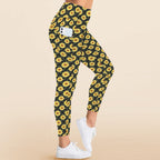 Painted Sunflower Women's High Waist Pockets Yoga Leggings Women's High Waist Pockets Yoga Leggings Plants Printed Offshore
