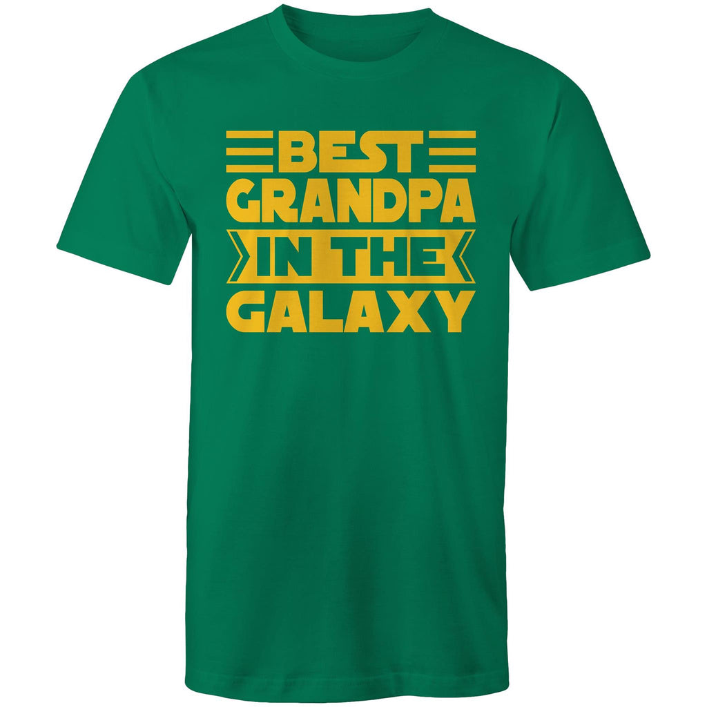Best Grandpa In The Galaxy - Mens T-Shirt Kelly Green Mens T-shirt Dad Printed In Australia