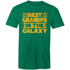 Best Grandpa In The Galaxy - Mens T-Shirt Kelly Green Mens T-shirt Dad Printed In Australia