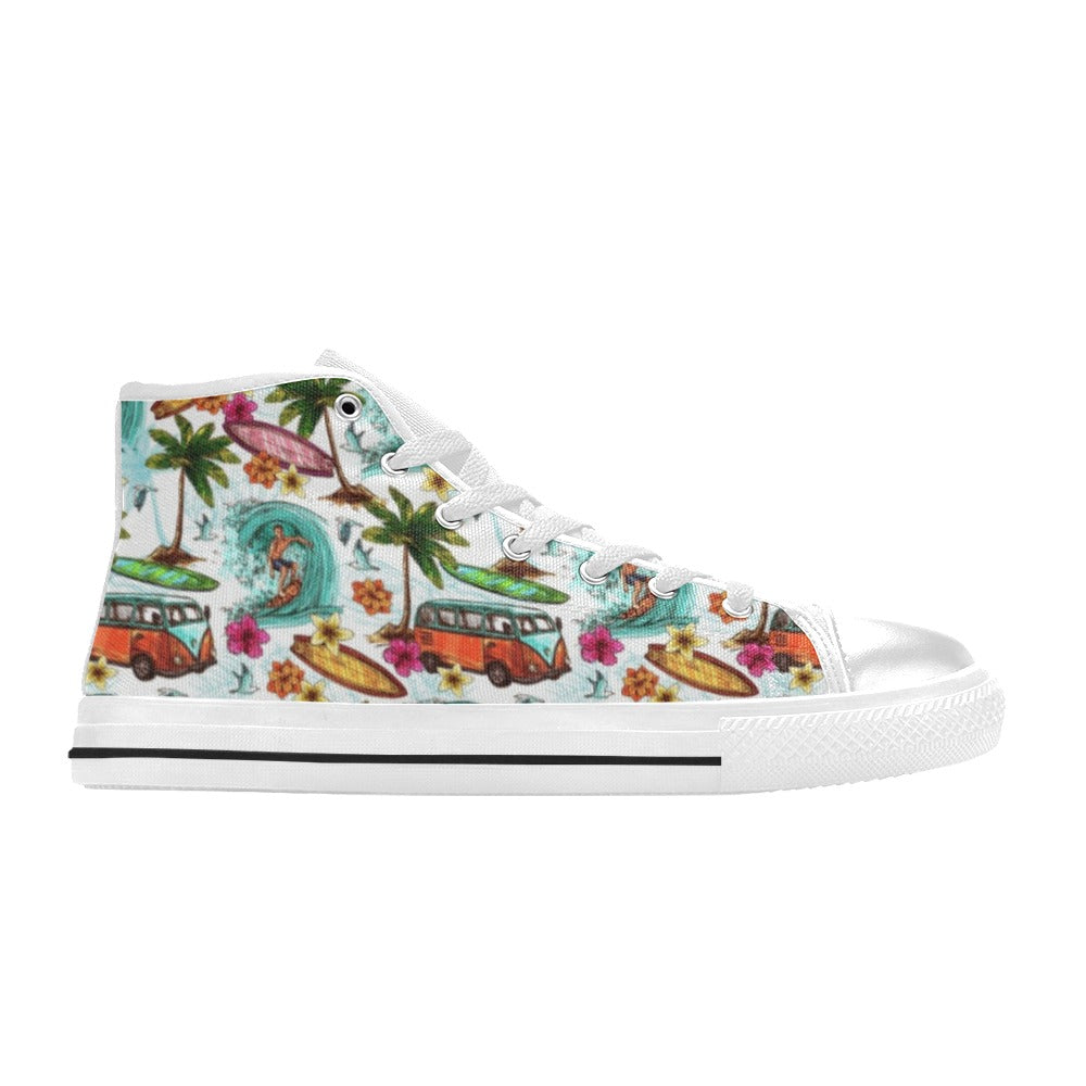 Surfing Safari Kids High Top Canvas Shoes Kids High Top Canvas Shoes Printed Offshore Surf