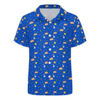 Cats In Space Kids Youth Short Sleeve Button Up Shirt