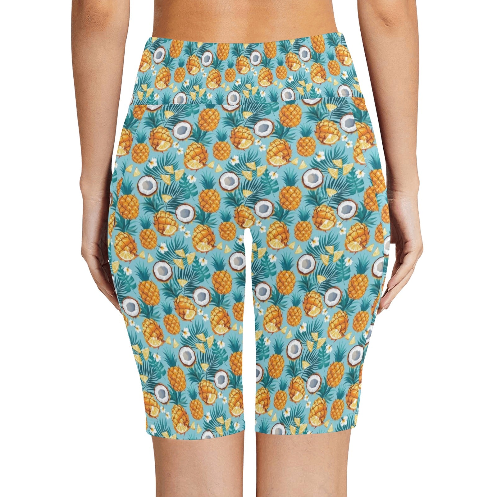 Pineapple Coconut Women's Bike Shorts With Side Pockets