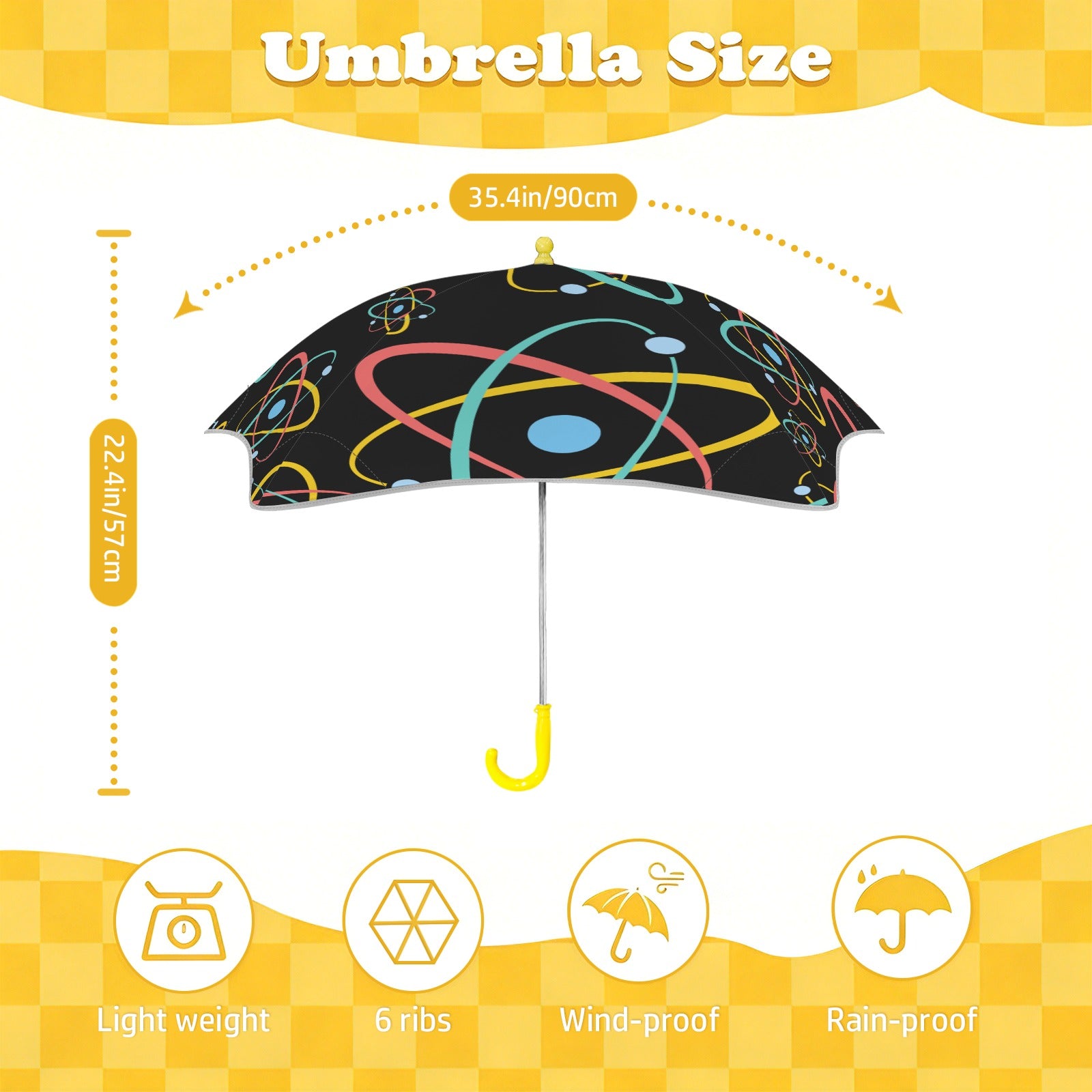 Atoms Kids Safe Round Corner Umbrella Kids Safe Round Corner Umbrella Printed Offshore Science