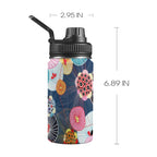 Abstract Floral Kids Water Bottle with Chug Lid (12 oz) One Size Kids Water Bottle with Chug Lid Plants Printed Offshore