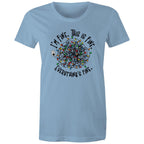 Tangled Christmas Lights, I'm Fine, This Is Fine, Everything Is Fine - Womens T-shirt Carolina Blue Womens Christmas T-shirt Christmas Printed In Australia