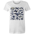 Sea Creatures Women's AS Colour T-shirt White Womens T-shirt animal Printed In Australia