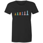 Chess - Womens T-shirt Black Womens T-shirt Chess Games Printed In Australia