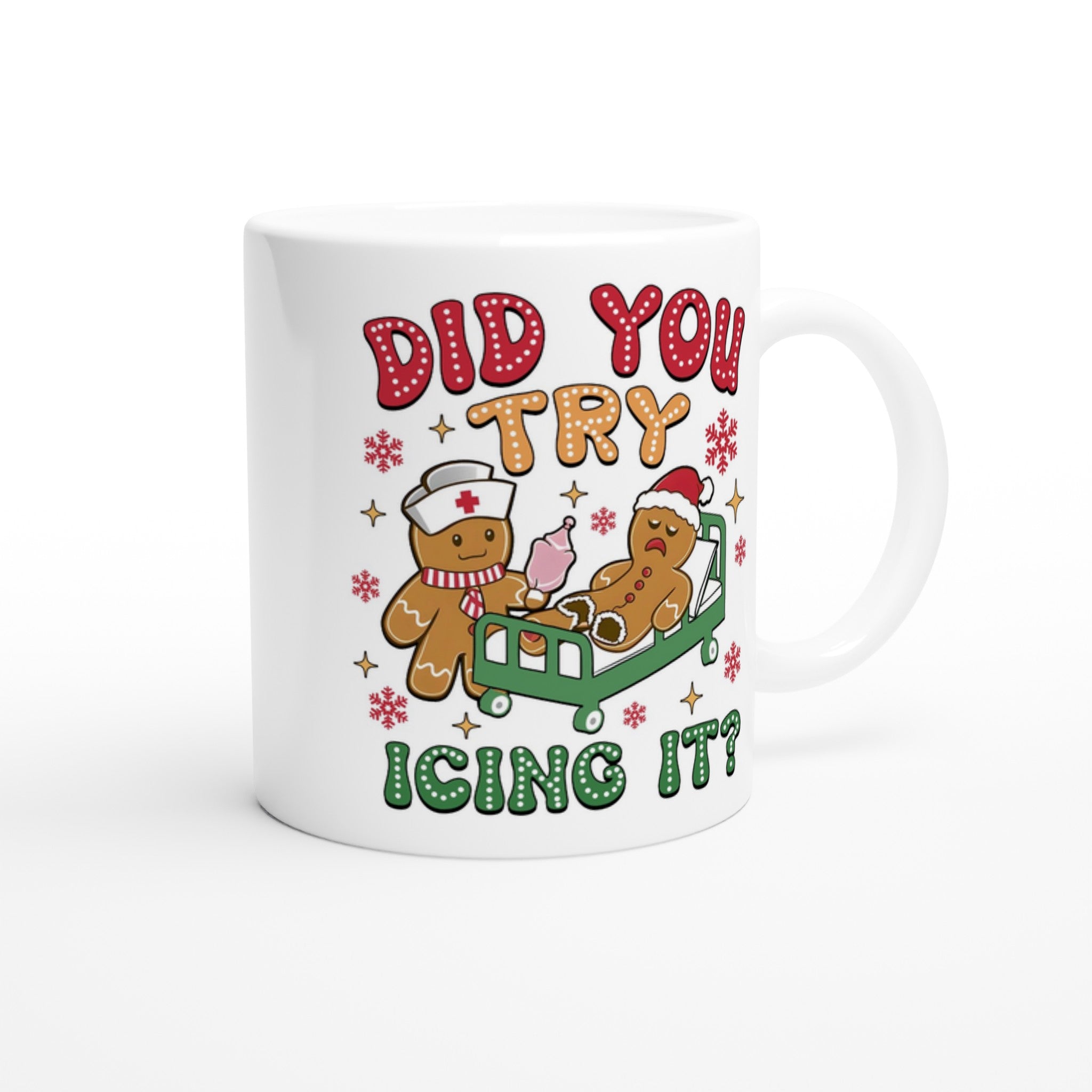 Gingerbread, Did You Try Icing It White 11oz Ceramic Mug Christmas Mug Christmas Globally Fulfilled