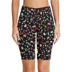 Quavers, Music Notes Women's Bike Shorts With Side Pockets Women's Bike Shorts Music Printed Offshore