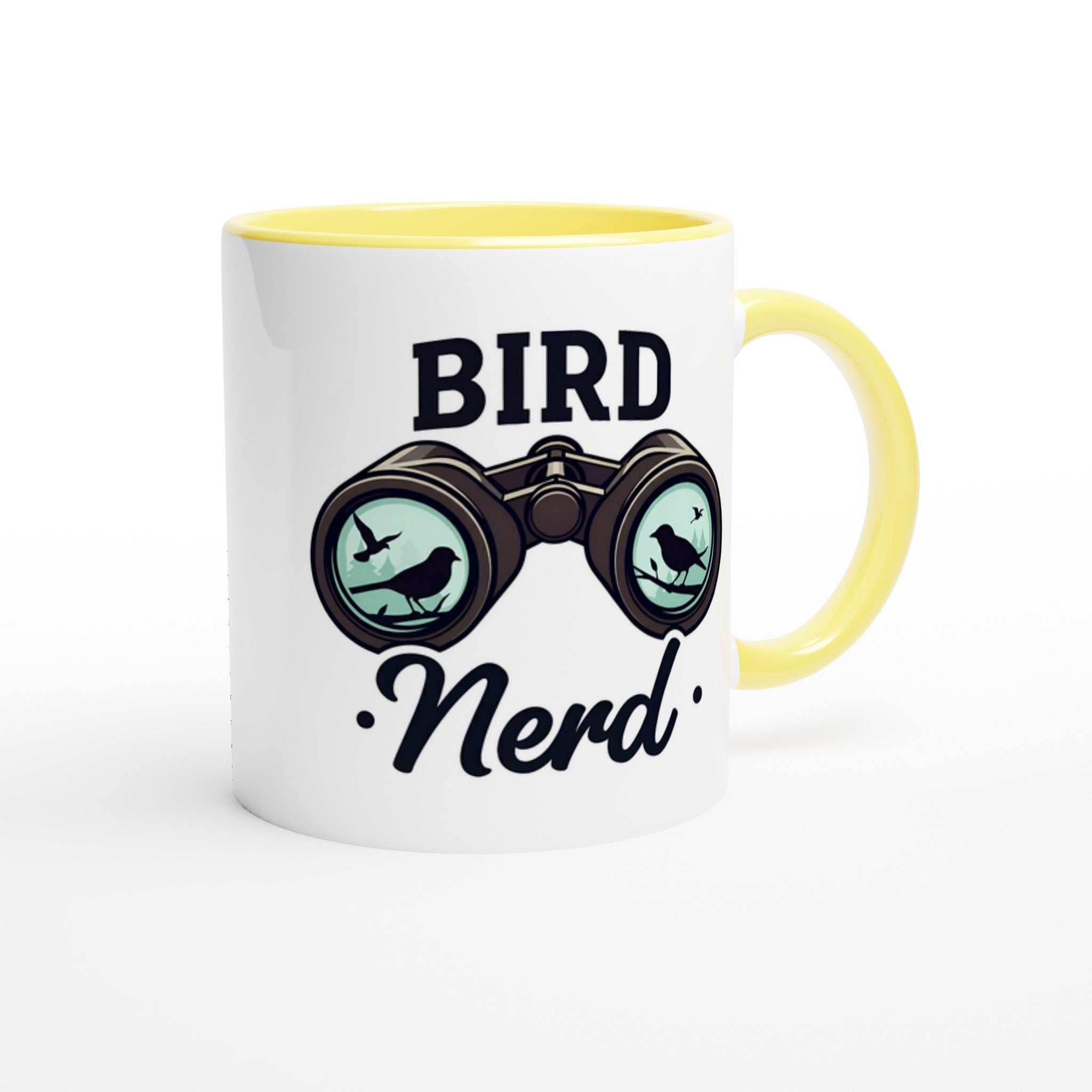 Bird Nerd - White 11oz Ceramic Mug with Colour Inside Colour 11oz Mug animal Globally Fulfilled