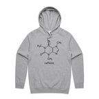 Caffeine Molecule - Mens Hoodie Grey Marle Mens Hoodie Coffee Printed In Australia Science