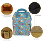 Doughnuts On Blue Multi-Function Backpack, Nappy / Diaper Bag Multi-function Backpack, Nappy / Diaper Bag Food Printed Offshore