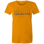 Guitar Timeline - Womens T-shirt Orange Womens T-shirt Music Printed In Australia