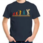 Saxophone Player Evolution - Kids Youth T-Shirt Navy Kids Youth T-shirt Music Printed In Australia