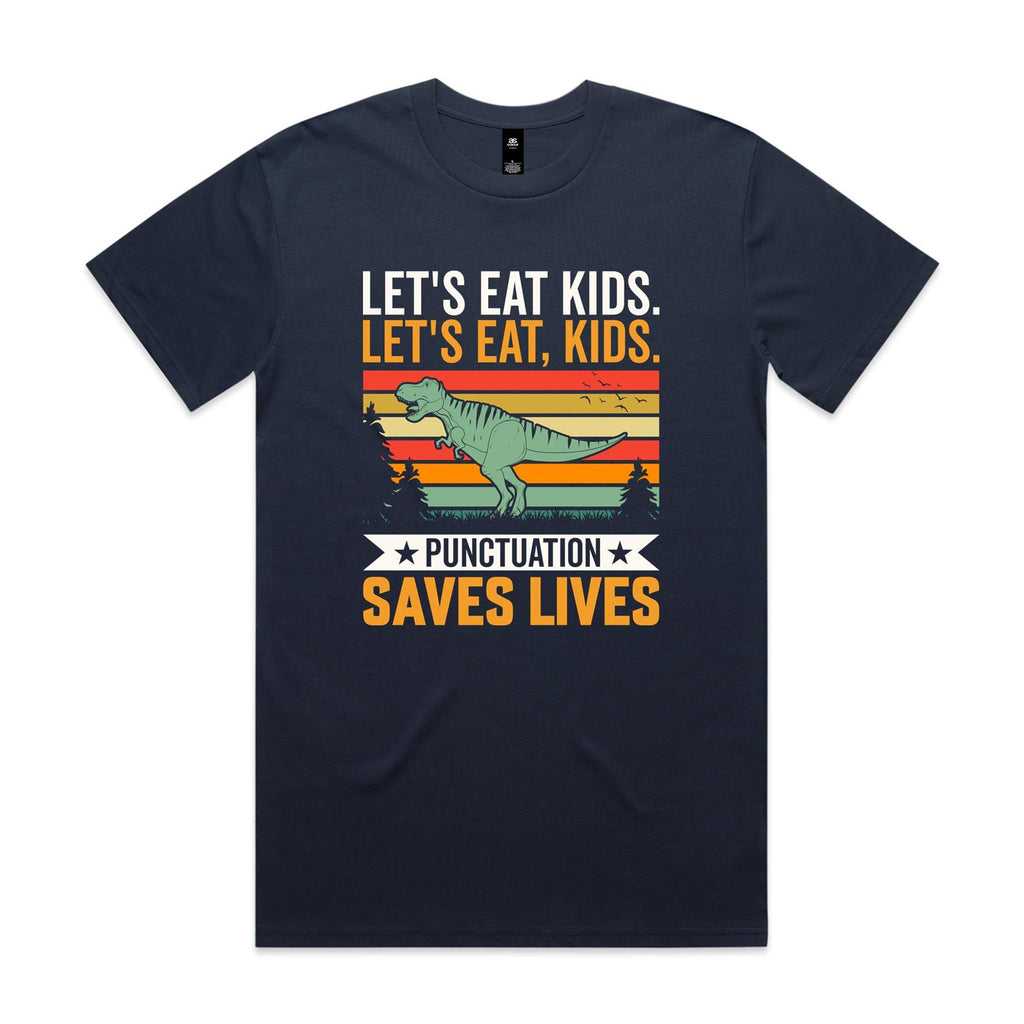 Punctuation Saves Lives, Dinosaur Men's AS Colour T-shirt