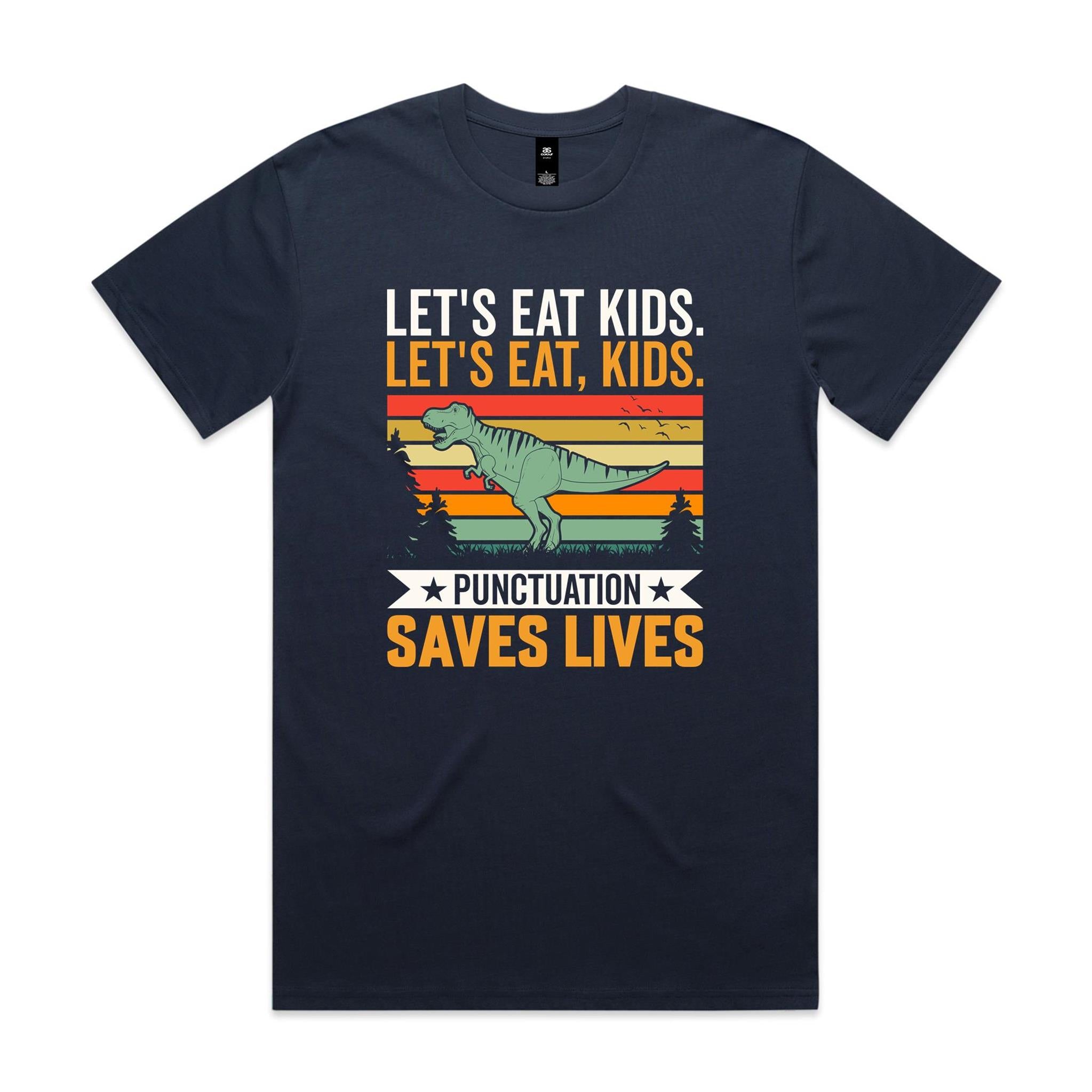 Punctuation Saves Lives, Dinosaur Men's AS Colour T-shirt