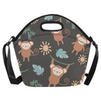Monkey Swing Neoprene Lunch Bag/Large (Model 1669) Neoprene Lunch Bag animal Printed Offshore
