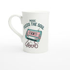 Music Feeds The Soul - White 10oz Porcelain Slim Mug Default Title Porcelain Mug Globally Fulfilled Music