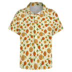 Graphic Floral Women's Collared Pocketless Short Sleeve Shirt