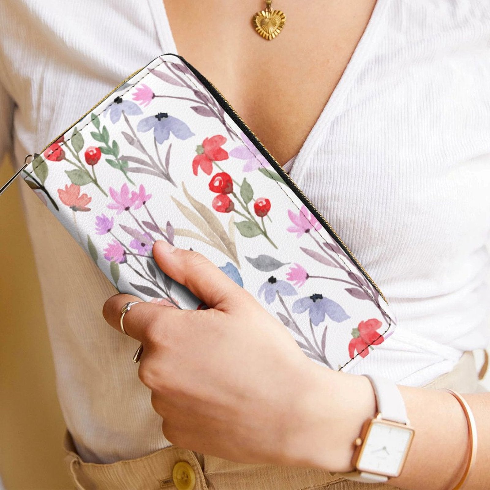 Watercolour Floral -  PU Leather Wallet