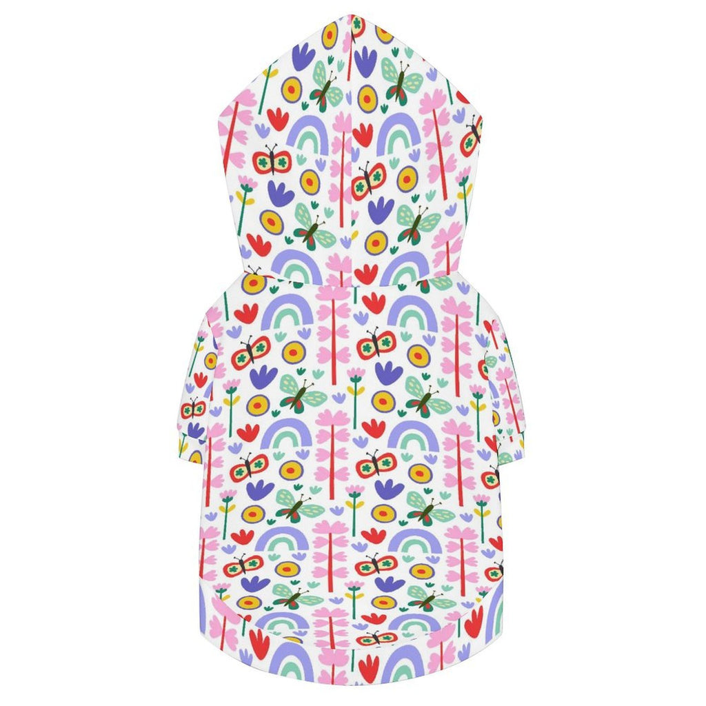 Rainbows And Butterflies Pet Hoodie (Large Size)