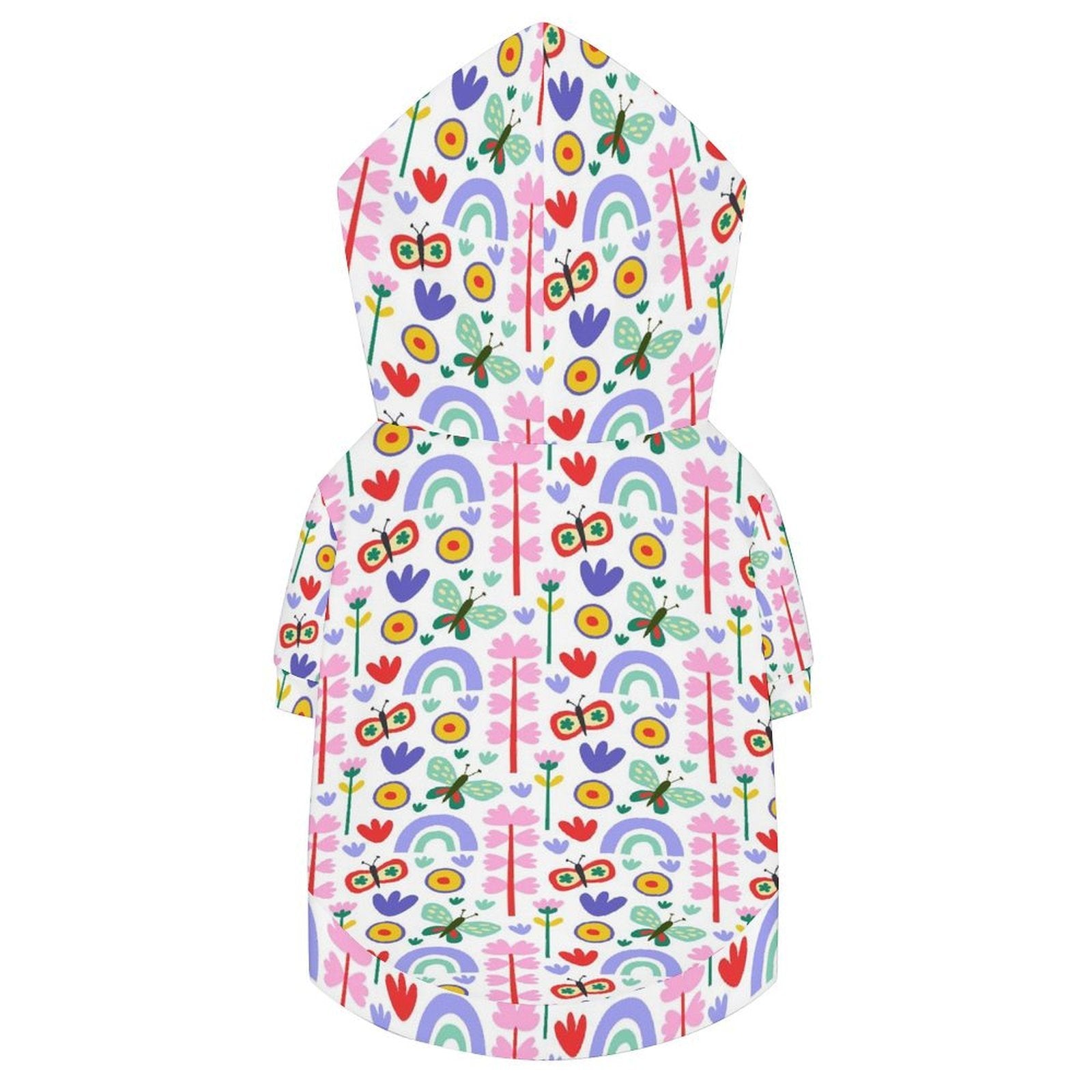 Rainbows And Butterflies Pet Hoodie (Large Size)