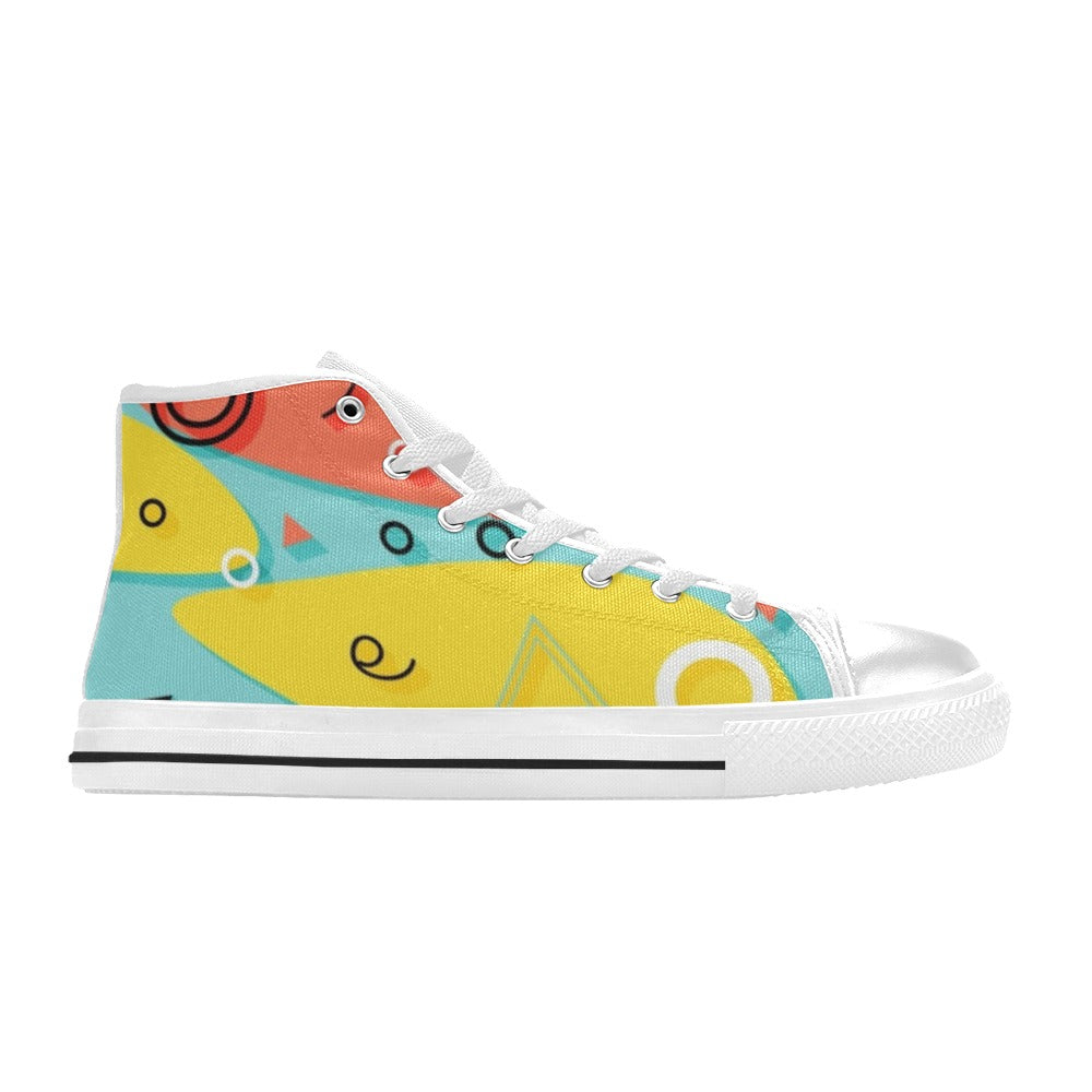 Abstract 80's - Kids' High Top Canvas Shoes Kids High Top Canvas Shoes Printed Offshore Retro