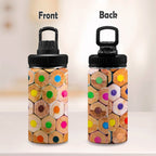 Pencils Kids Water Bottle with Chug Lid (12 oz) Kids Water Bottle with Chug Lid Printed Offshore
