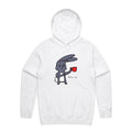 Wake Up, Coffee Rabbit Men's AS Colour Hoodie White Mens Hoodie animal Coffee Printed In Australia