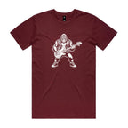 Gorilla Bass Player Men's AS Colour T-shirt Burgundy Mens T-shirt animal Music Printed In Australia