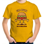 I'm Bun In A Million, Hamburger - Kids Youth T-Shirt Gold Kids Youth T-shirt Food Printed In Australia