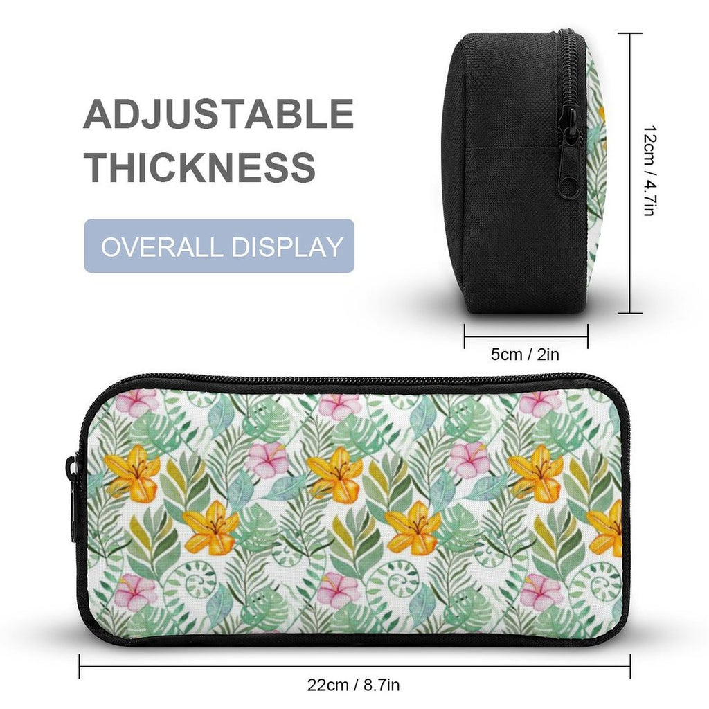 Tropical Flowers And Leaves Backpack, Lunch Bag & Pencil Case Set