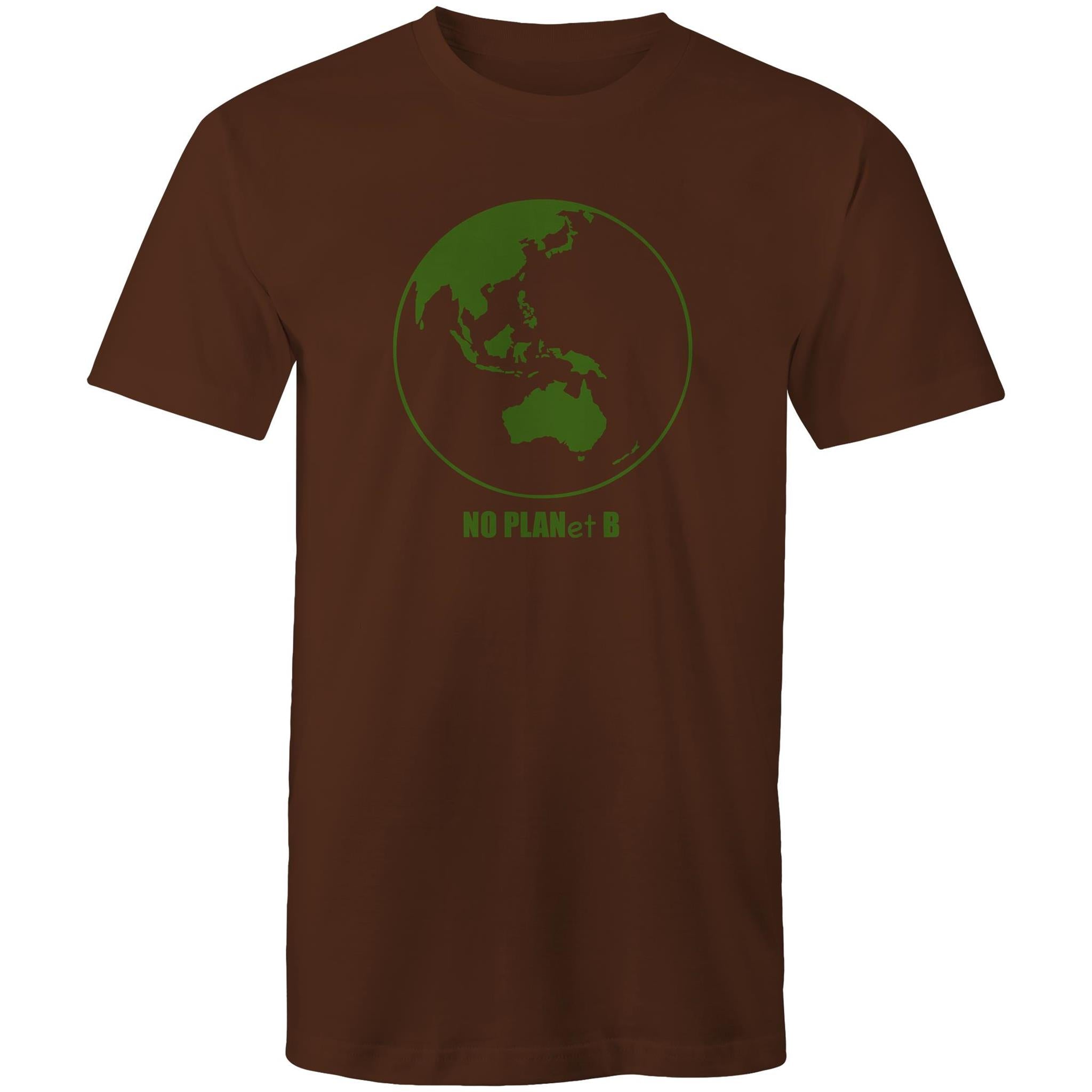No Planet B, Earth - Mens T-Shirt Dark Chocolate Mens T-shirt Environment Printed In Australia