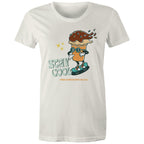 Stay Cool, Find Your Happy Place, Ice Cream, Skateboard - Womens T-shirt Natural Womens T-shirt Printed In Australia Summer